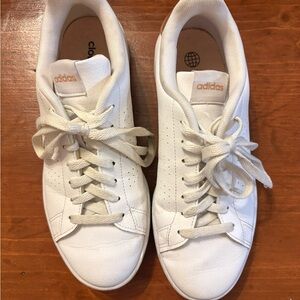 Adidas Women's White and Gold Sneakers